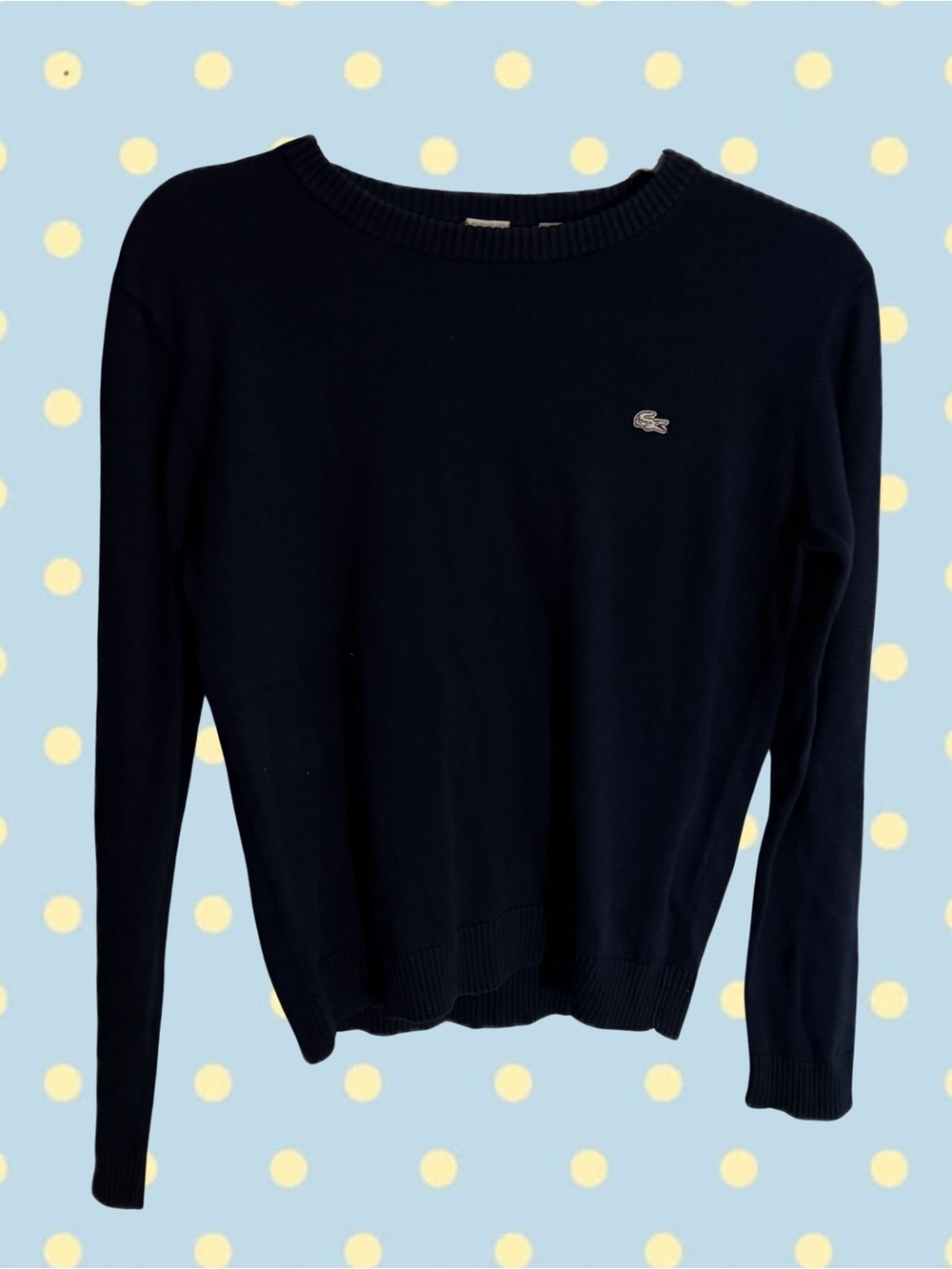 Lacoste Navy Crewneck Knit Sweater